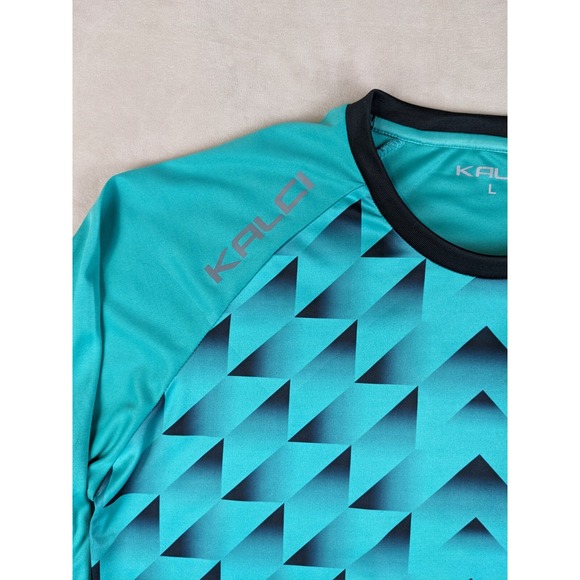 Kalci Soccer Large Goalie Goalkeeper Jersey Padded Elbow Geometric Stretch - Picture 6 of 16